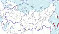 Карта распространения Сизой овсянки (Emberiza variabilis) - изображение №3779 onbird.ru.<br>Источник: www.sevin.ru