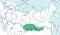 Карта распространения бледной завирушки (Prunella fulvescens) - изображение №3566 onbird.ru.<br>Источник: www.sevin.ru