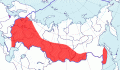 Карта распространения большого подорлика (Aquila clanga) - изображение №3197 onbird.ru.<br>Источник: www.sevin.ru