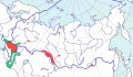 Карта распространения черноголового хохотуна (Larus ichthyaetus) - изображение №3379 onbird.ru.<br>Источник: www.sevin.ru