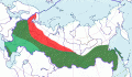 Карта распространения чижа (Carduelis spinus) - изображение №3730 onbird.ru.<br>Источник: www.sevin.ru