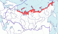 Карта распространения гаги-гребенушки (Somateria spectabilis) - изображение №3185 onbird.ru.<br>Источник: www.sevin.ru
