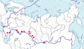 Карта распространения индийской камышевки (Acrocephalus agricola) - изображение №3571 onbird.ru.<br>Источник: www.sevin.ru