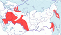 Карта распространения кулика-сороки (Haematopus ostralegus) - изображение №3299 onbird.ru.<br>Источник: www.sevin.ru