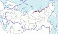 Карта распространения острохвостого песочника (Calidris acuminata) - изображение №3302 onbird.ru.<br>Источник: www.sevin.ru