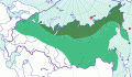 Карта распространения пепельной чечетки (Acanthis hornemanni) - изображение №3724 onbird.ru.<br>Источник: www.sevin.ru