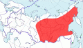 Карта распространения полярной овсянки (Schoeniclus pallasi) - изображение №3782 onbird.ru.<br>Источник: www.sevin.ru