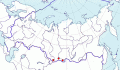 Карта распространения рыжехвостого жулана (Lanius isabellinus) - изображение №3533 onbird.ru.<br>Источник: www.sevin.ru