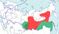 Карта распространения сибирской чечевицы (Carpodacus roseus) - изображение №3733 onbird.ru.<br>Источник: www.sevin.ru