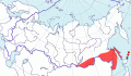 Карта распространения восточного воронка (Delichon dasypus) - изображение №3484 onbird.ru.<br>Источник: www.sevin.ru
