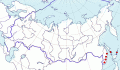 Карта распространения японского бекаса (Gallinago hardwickii) - изображение №3322 onbird.ru.<br>Источник: www.sevin.ru